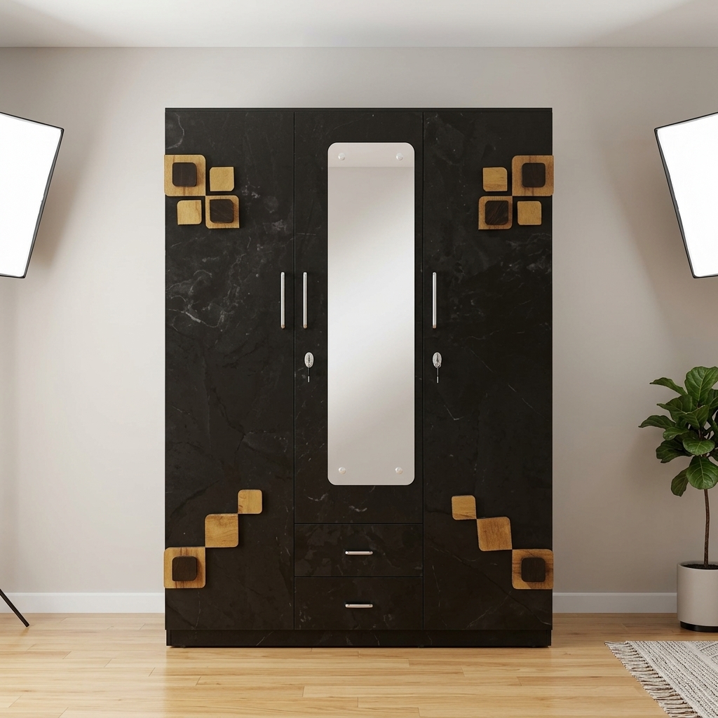 Brown 2-Door Wardrobe - Shree Madhav Furniture
