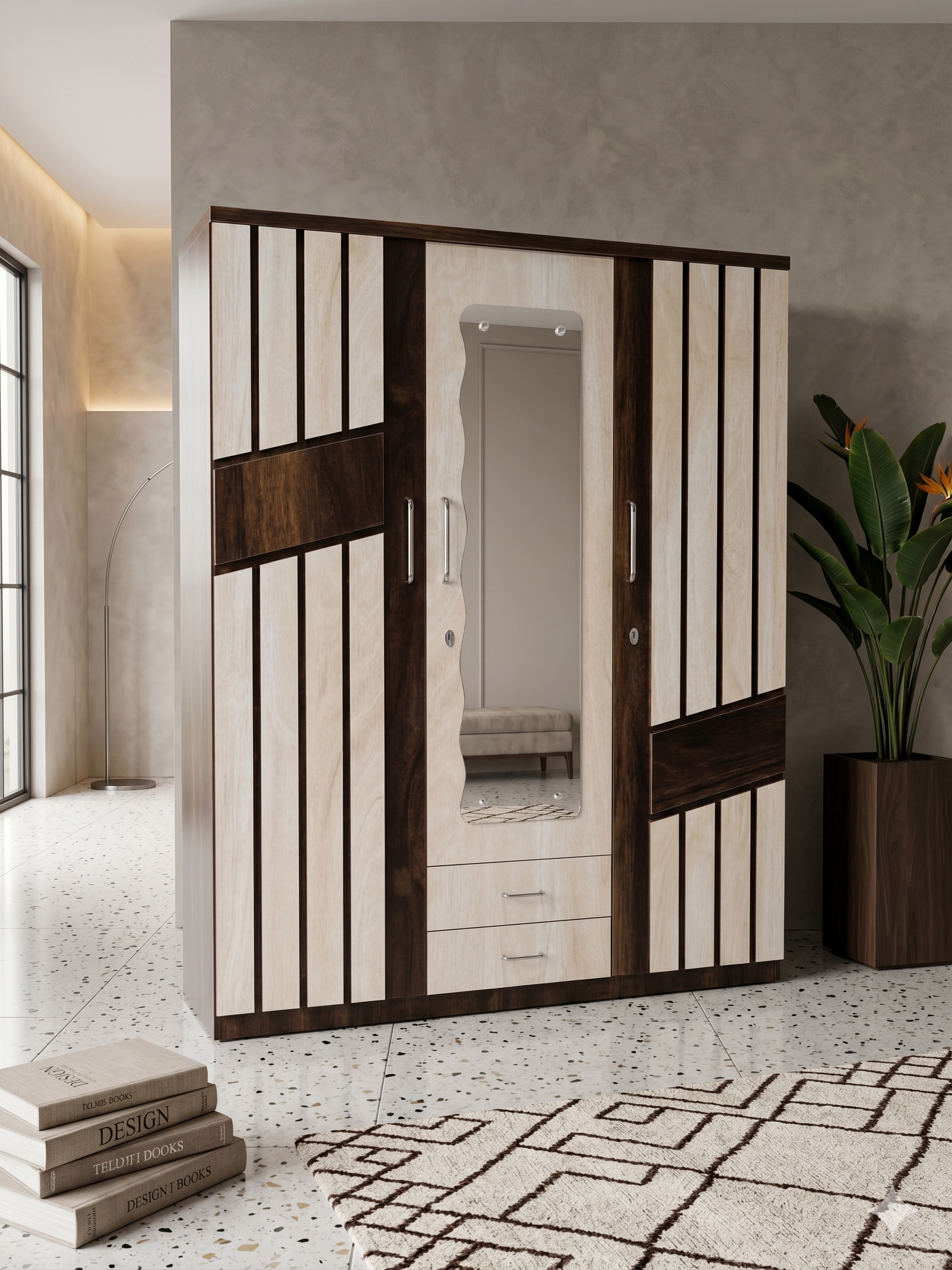 Ivory Crest Wardrobe - Shree Madhav Furniture