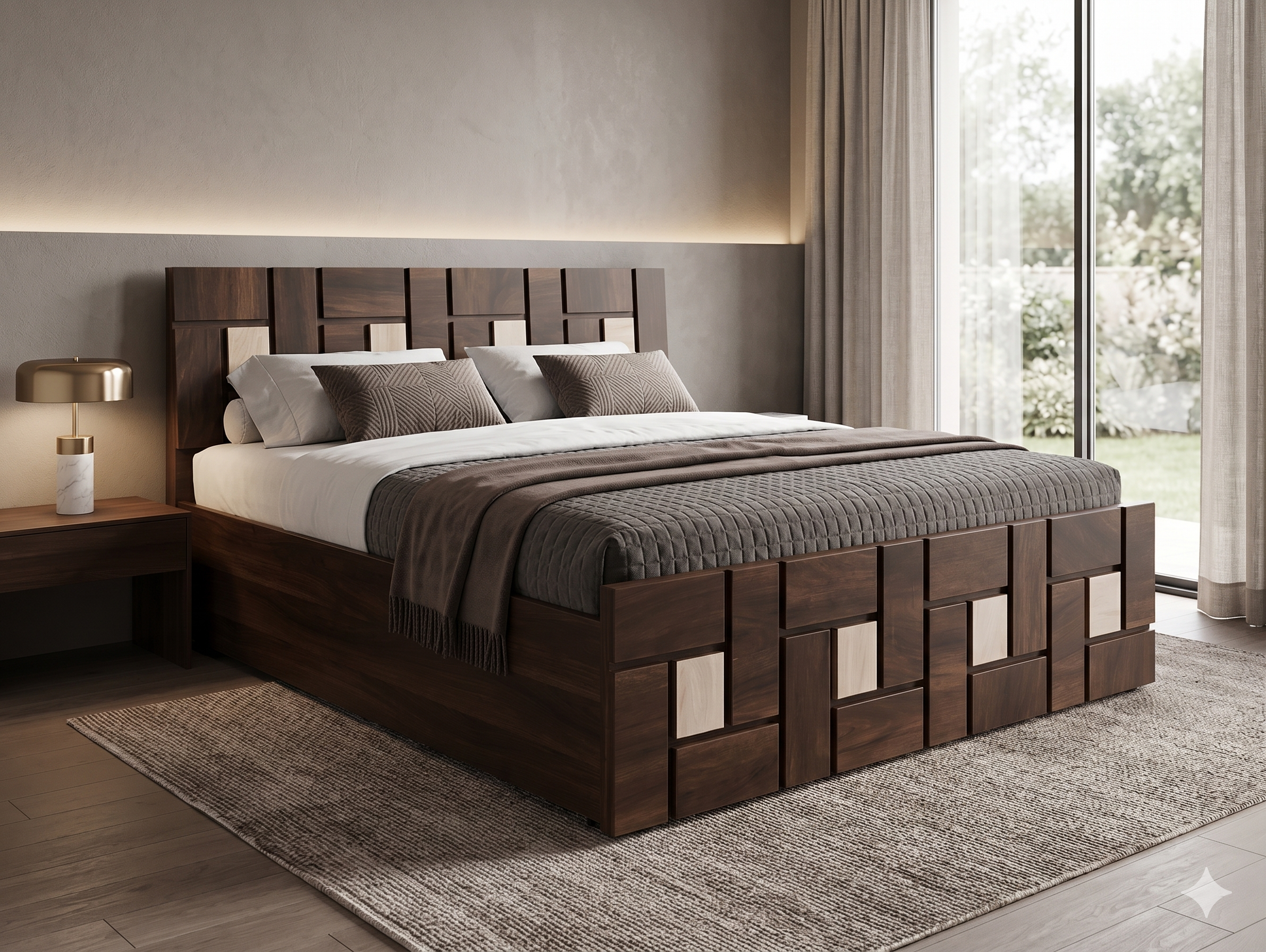 Imperial Grid Bed - Shree Madhav Furniture